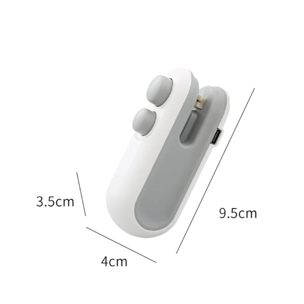 Mini Sealer Heat Sealer Uppladdningsbar Sealer VIT white