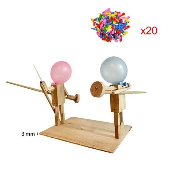 Ballon Bamboo Man Battle Wooden Bots Battle Game 3mm-20xBalloon