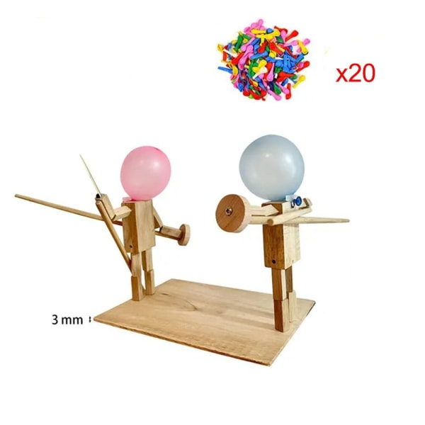 Ballong Bamboo Man Battle Wooden Bots Battle Game 3mm-20xBalloon