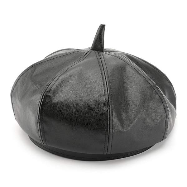 Dame Beret Beret Cap SVART Black