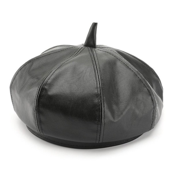 Naiset Beret Baret Cap MUSTA Black