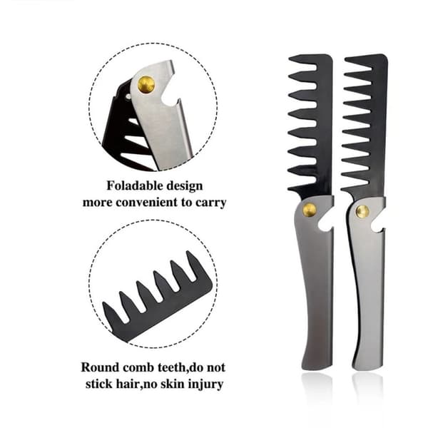 Foldbare Stålkamme Foldbar Lommekam 3 3 3