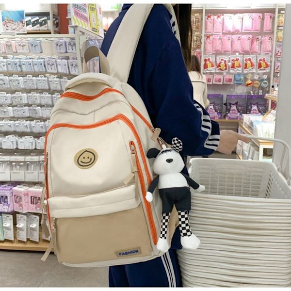 Naisten söpöt reput Multi-Pocket koulureppu MUSTA black