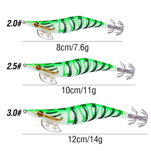 Trærejer lokker Blækspruttekrog 12CM/14GGRØN GRØN 12cm/14gGreen