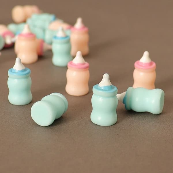 4 st 1/6 Mjölkflaskor Dockhusminiatyr BLÅ Blue