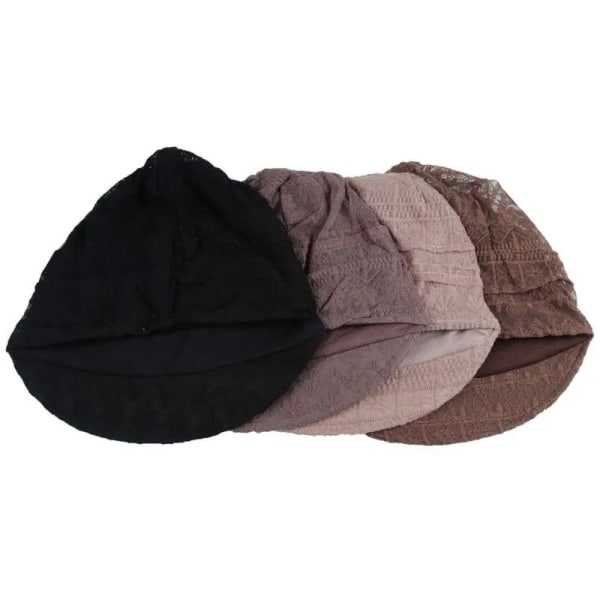 Blonder Hijab Caps Kortbremmet Bonnets SVART black