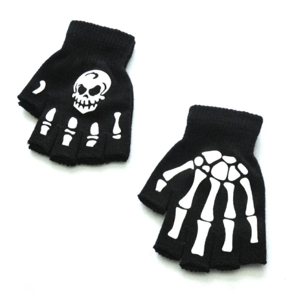 Skeleton Half Finger Gloves Anti-slip handskar C C C