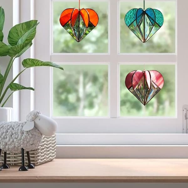 3D Hjerteanheng Solfanger Ornament A A A