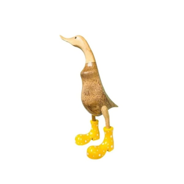 Spotted Wellies Duck Resin Duck Ornament -koriste KELTAINEN M Yellow M