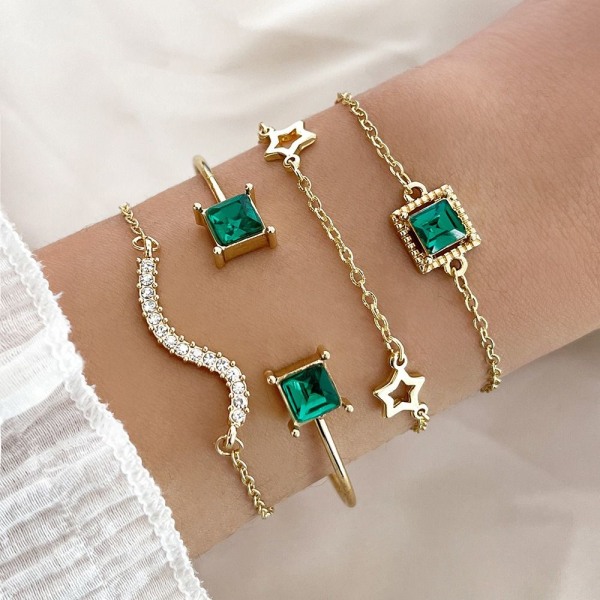 Set i legering Gröna Zircon Eye Style STYLE 02 STYLE 02 Style 02