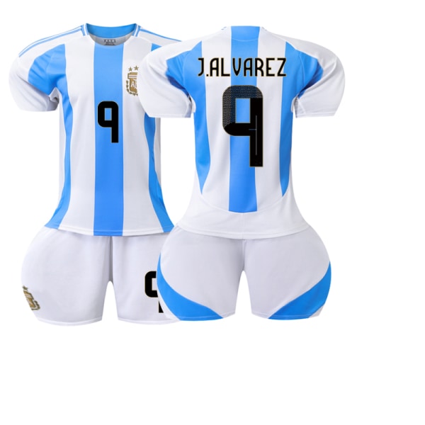 Argentina Hjem 3 Stjerner Børn Fodboldtrøjer Sæt Fodboldtøj nr. 9 Alvarez 24