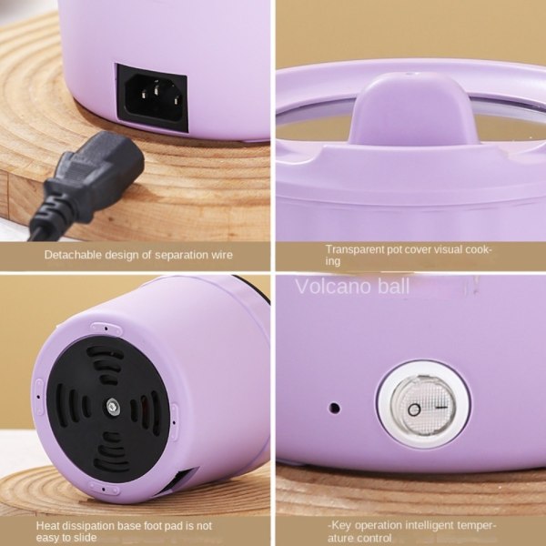 Electric Noodle Cooking Pot Mini Electric Hotpot PURPLE-EU PLUG Purple-EU Plug