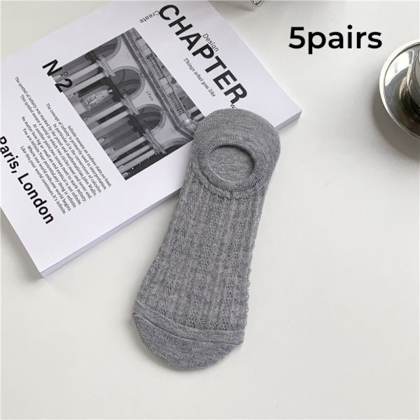 5paria Miesten Sukat Mesh Invisible Socks VAALEANHARMAA light grey