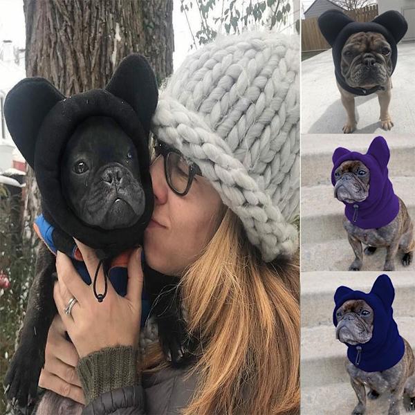 Winter Warm Dog Hats Dog's Fleece Bat Hat BLUE M blue M