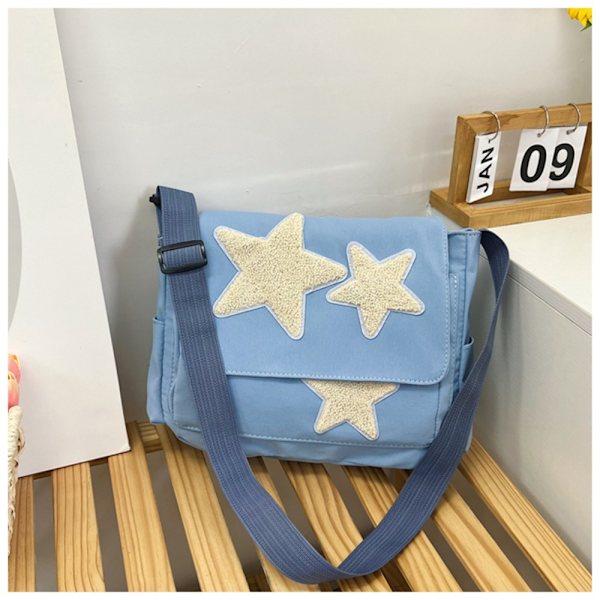 Star Pattern Messenger Bag Casual Skuldertaske SORT Black