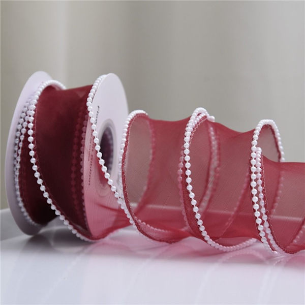 Käärenauha Pearl Fishtail Gauze WINE RED wine red