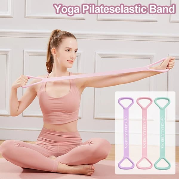 Pilates elastiskt spännrep i plast ROSA pink