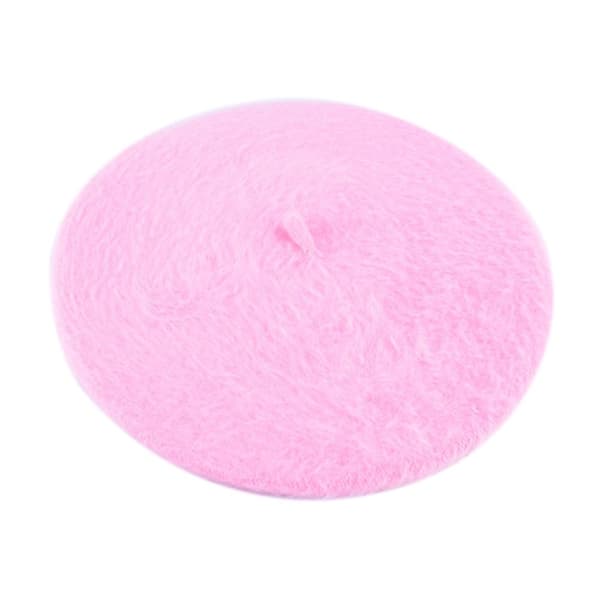 Plysch Basker Mössa Höst Vinter Keps ROSA Pink