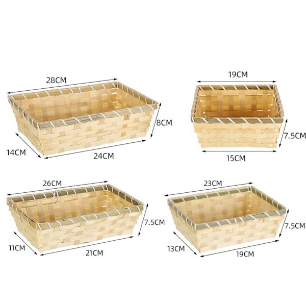 Bamboo Basket Wicker Leipäkori 23*17*7CM 23*17*7cm