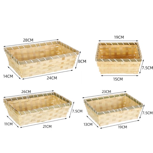 Bambuskurv flettet brødkurv 26X16X7,5CM 26x16x7.5cm