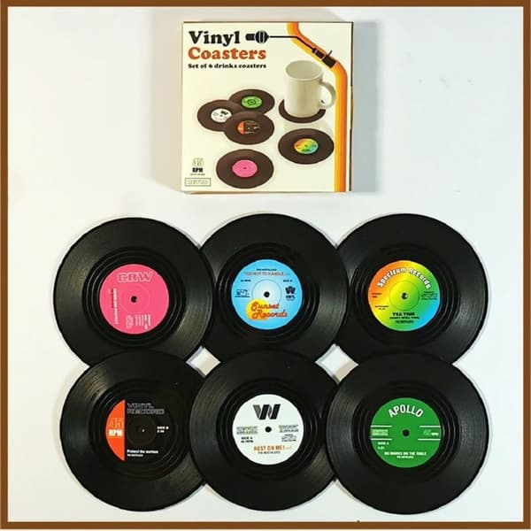 2/4/6 STK Vinylplade Coaster Te Coaster D-4PCS D-4PCS D-4PCS
