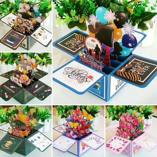 3D Pop-op Buket Papirblomster 2 2 2