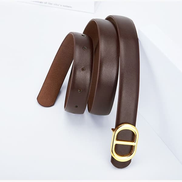 Läder Midjeband Legering Fjäril Spänne Bälte KAFFE coffee