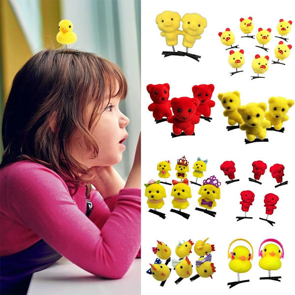 10 stk Little Yellow Duck Plys hårnåle Spring Hårclips 04 04 04