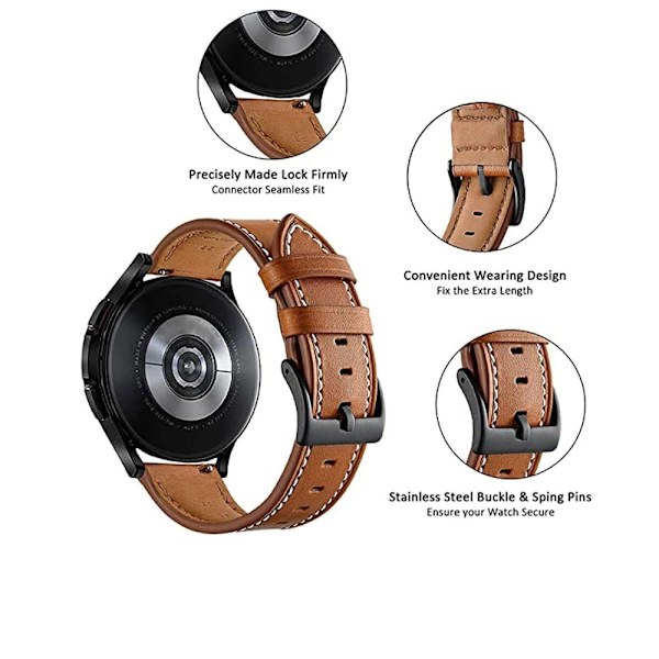Rannekoru Nahkahihna Ranneke TUMMAN RUSKEA 20MM Dark Brown 20mm