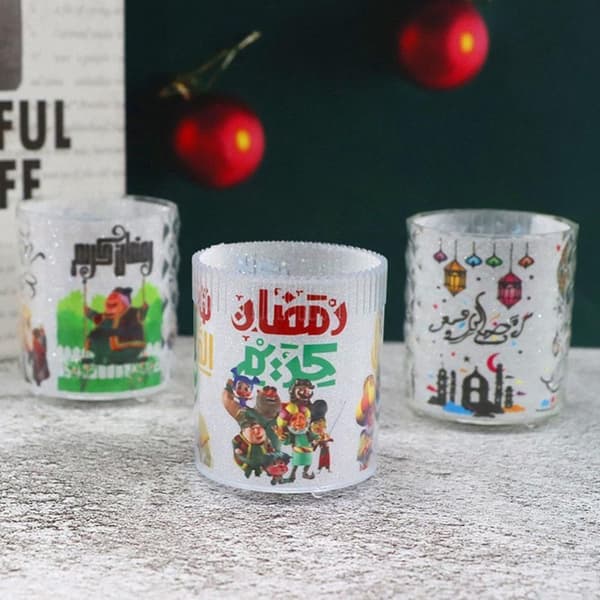 2 stk Ramadan Kareem LED-lys Eid Mubarak Dekorasjon