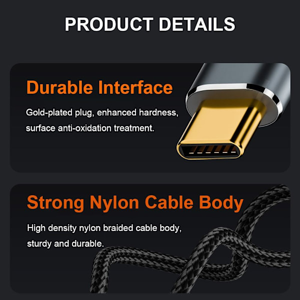 USB 3.1 Gen 2 Type-C-kabel OTG-dataledning 1,5 M-HANN TIL KVINNE 1.5m-Male to Female