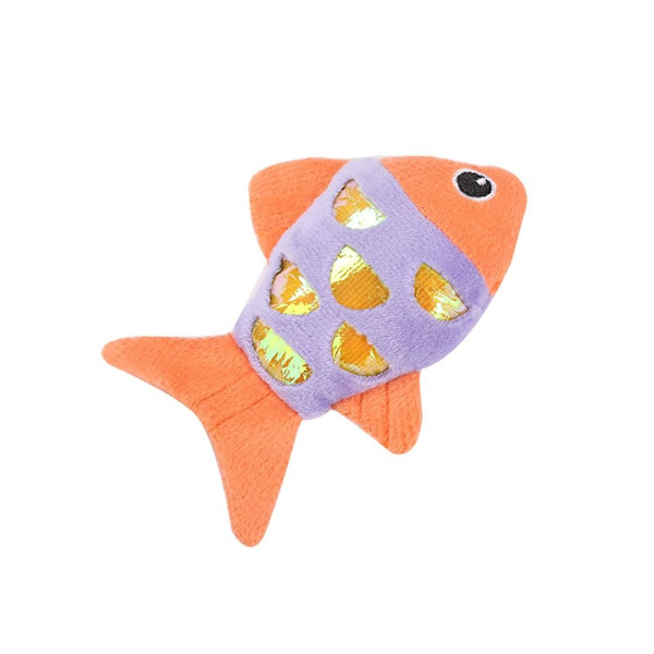 2 st Small Cat Fish Leksaker Färgglada plysch paljett Fisk Toy