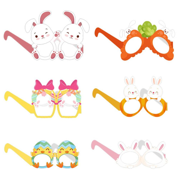 6 stk/sett påskebriller Cosplay Bunny-briller C C C