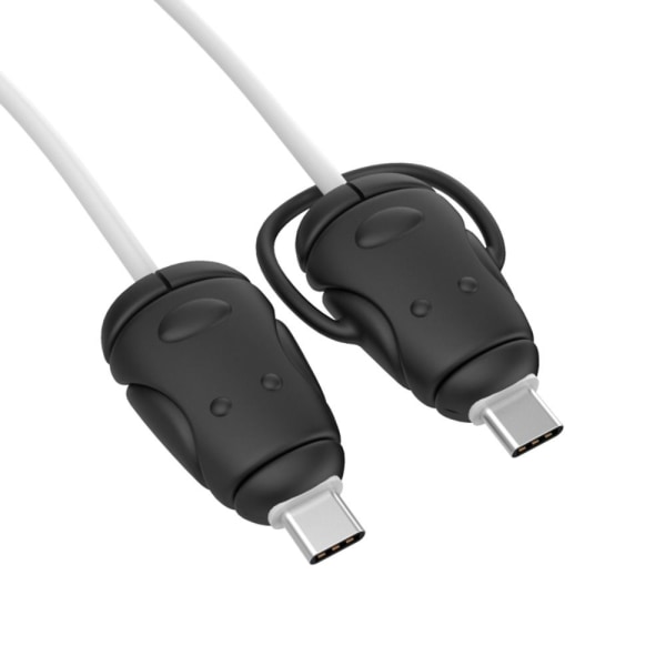 Kabelskydd Laddare Kabel Cover SVART TYPEK TILL Black TypeC to TypeC-TypeC to TypeC