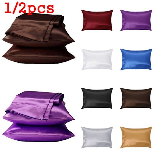 1/2 st Silk Kuddeöverdrag Satin GRÅ 1 st