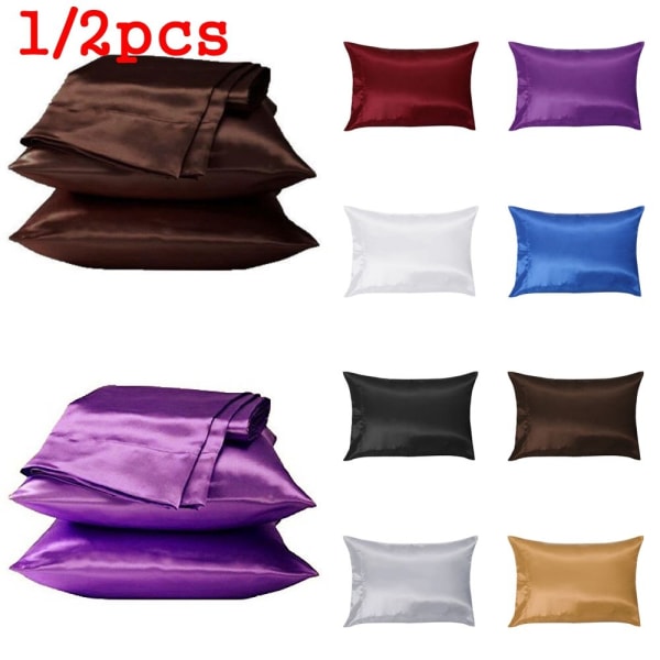 1/2 stk Silkeputetrekk Putetrekk Satin KAFFE 1 stk