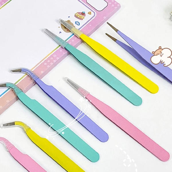 Rak Böjd Pincett Tejp Sticker Tool ROSA pink