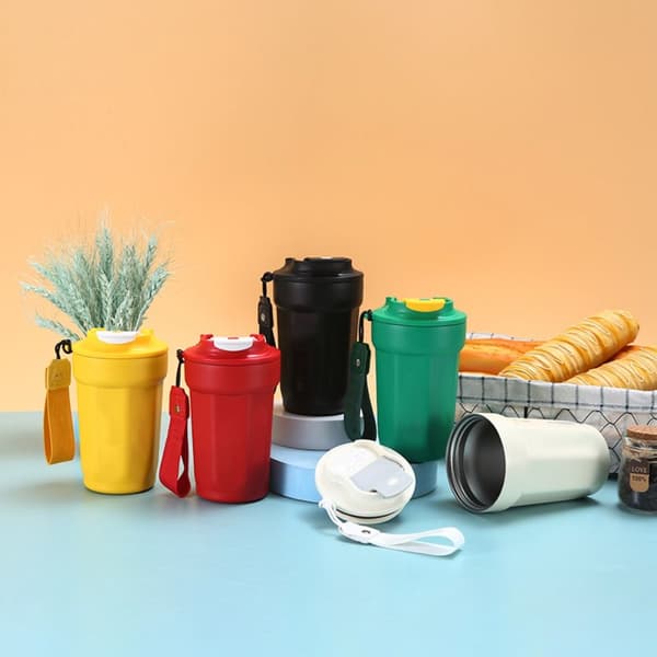 Kaffereisekopp i rustfritt stål, kaffekopp HVIT white