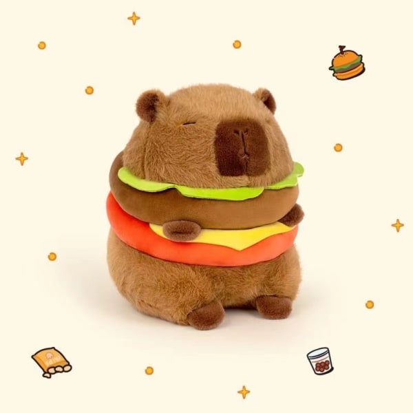 Hamburger Capybara Kapibala Plys Dukke 20CM 20cm