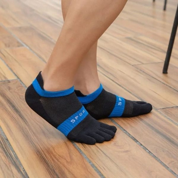 Puuvillaiset Five Finger Socks Miesten sukat KELTAINEN yellow