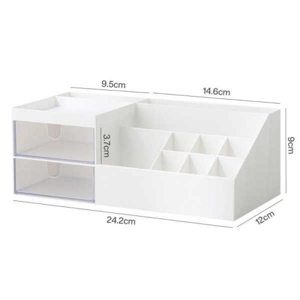 Desktop Organizer Kontorsmaterial Förvaringslåda VIT White