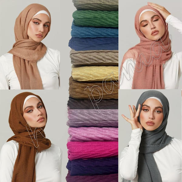 Shawl Wrap Headscarf Muslim Hijab Shawls KELTAINEN Yellow