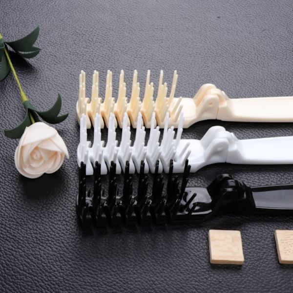 Folding Comb Massasje Hårbørste SVART black