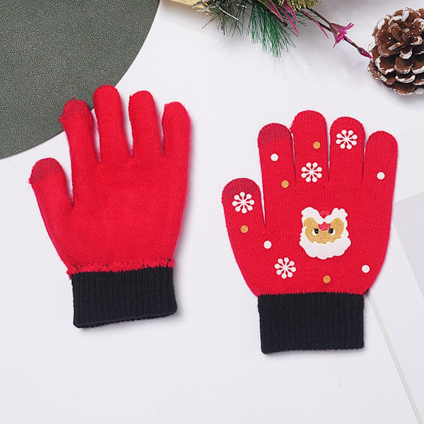 Jultryckshandskar Varma stickade handskar GRÖNA BARN Green Children's Style-Children's Style