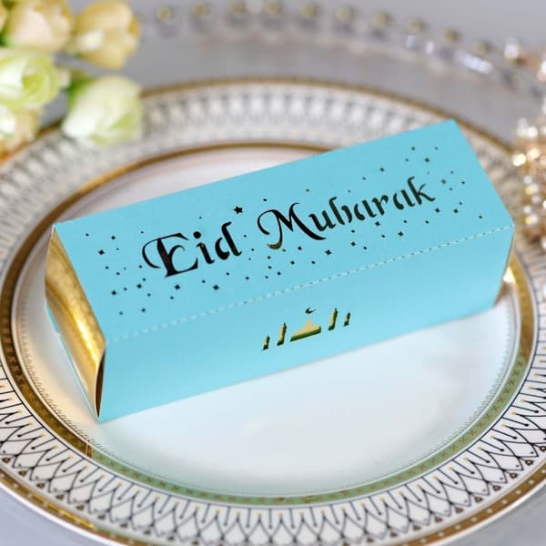 10 st Eid Mubarak Godisaskar Ramadan Godispåse GULD