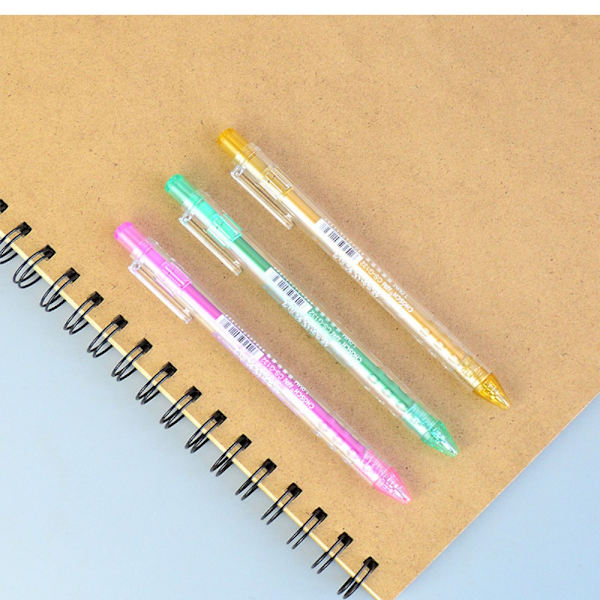 8 Farvet Julepen Glitter Highlighter Gel Penne Double Line