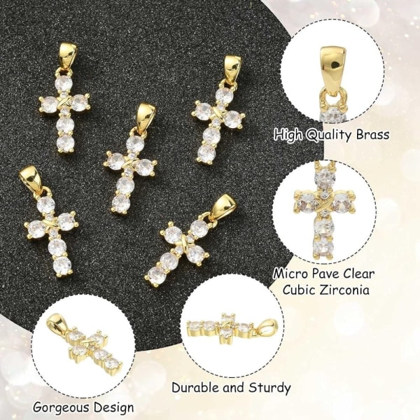 Cross Charms Cubic Zirconia Charms Clear Cubic Zirconia anheng