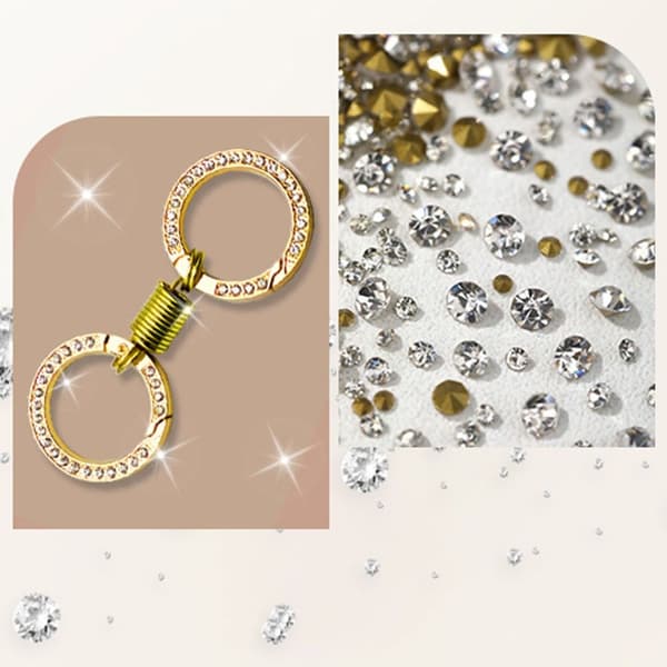 Dubbelsidig nyckelring med strass, SILVER silver