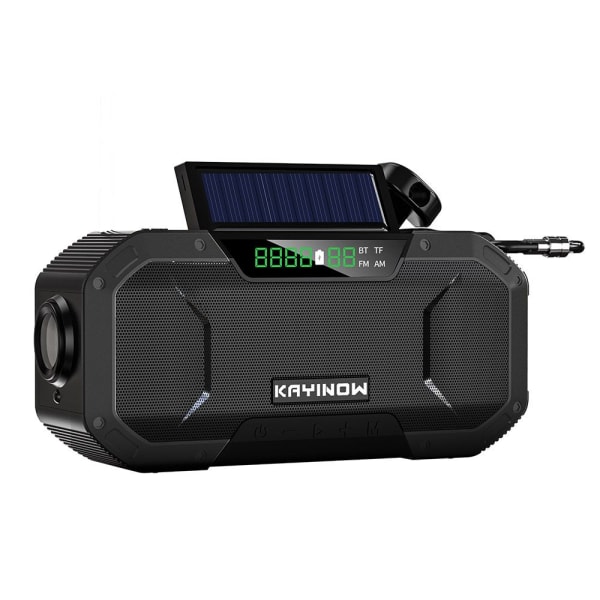 Nödradio Handvev Solar Laddning 5000mAh Power Bank black