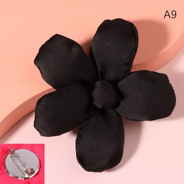 Modetyg Brosch Blomsterdesign Broschnålar SVART MED black with brooch-with brooch